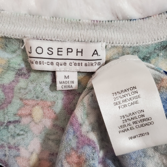 JOSEPH A. Multicolored stained glass vibrant pattern long sleeve top sweater M. - Picture 5 of 6